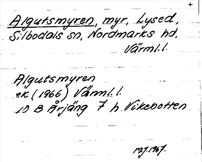 Bild på arkivkortet för arkivposten Algutsmyren