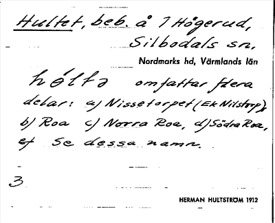 Bild på arkivkortet för arkivposten Hultet