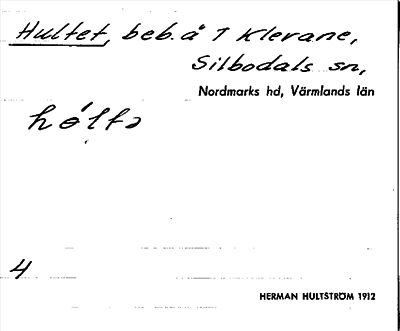 Bild på arkivkortet för arkivposten Hultet