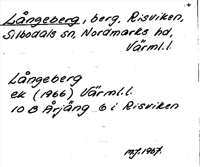 Bild på arkivkortet för arkivposten Långeberg