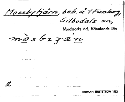 Bild på arkivkortet för arkivposten Mossbytjärn