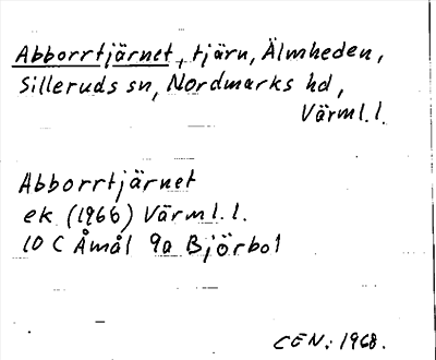 Bild på arkivkortet för arkivposten Abborrtjärnet