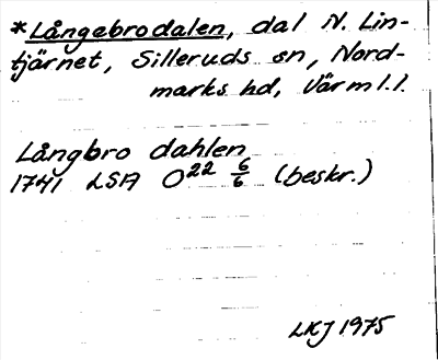 Bild på arkivkortet för arkivposten *Långebrodalen
