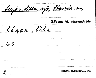 Bild på arkivkortet för arkivposten Lesjön, Lilla