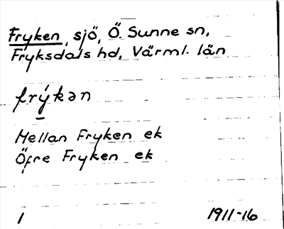 Bild på arkivkortet för arkivposten Fryken