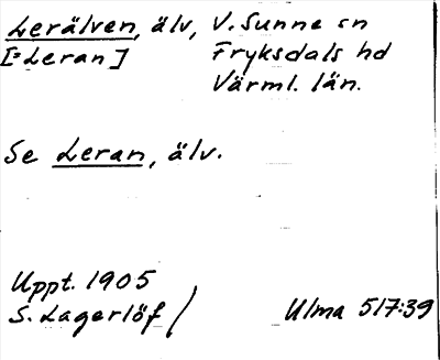 Bild på arkivkortet för arkivposten Lerälven, se Leran