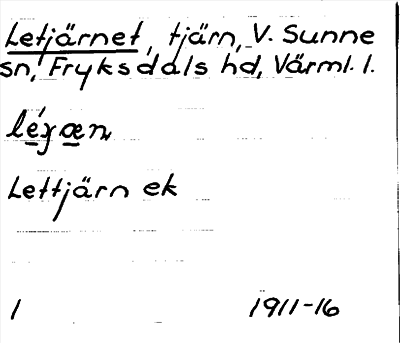 Bild på arkivkortet för arkivposten Letjärnet