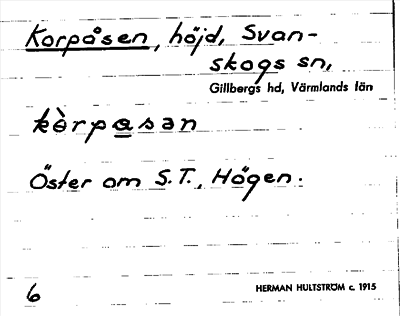 Bild på arkivkortet för arkivposten Korpåsen