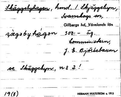 Bild på arkivkortet för arkivposten Skäggbyhagen