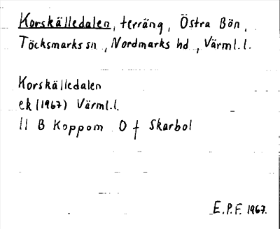 Bild på arkivkortet för arkivposten Korskälledalen