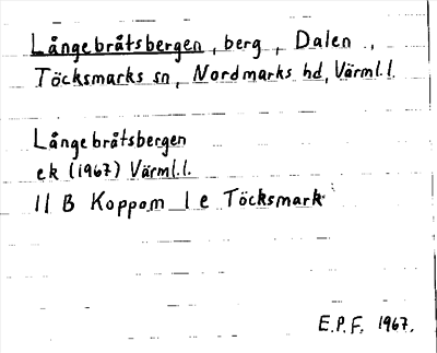 Bild på arkivkortet för arkivposten Långebråtsbergen