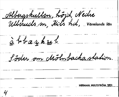 Bild på arkivkortet för arkivposten Albergskullen