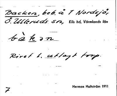 Bild på arkivkortet för arkivposten Backen