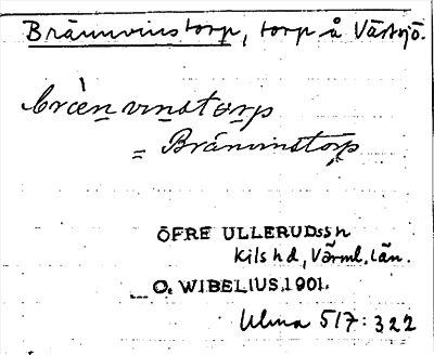 Bild på arkivkortet för arkivposten Brännvinstorp