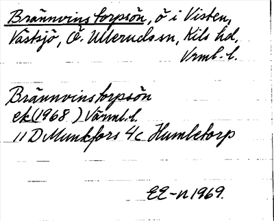 Bild på arkivkortet för arkivposten Brännvinstorpsön