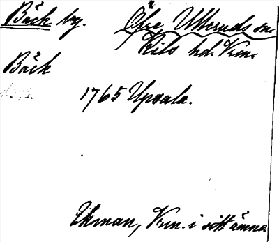 Bild på arkivkortet för arkivposten Bäck