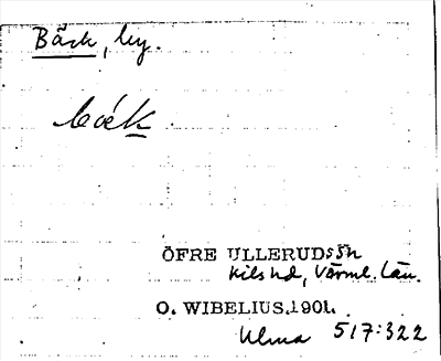 Bild på arkivkortet för arkivposten Bäck