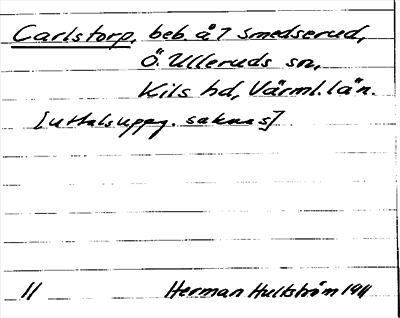 Bild på arkivkortet för arkivposten Carlstorp