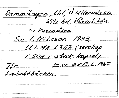 Bild på arkivkortet för arkivposten Dammängen