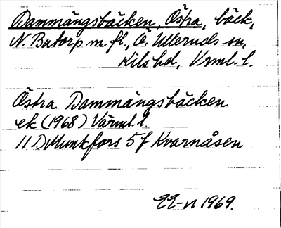 Bild på arkivkortet för arkivposten Dammängsbäcken, Östra