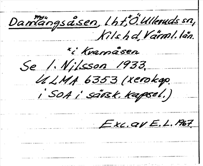Bild på arkivkortet för arkivposten Dammängsåsen