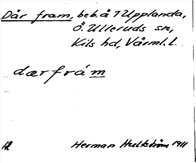 Bild på arkivkortet för arkivposten Där fram