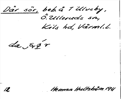 Bild på arkivkortet för arkivposten Där sör