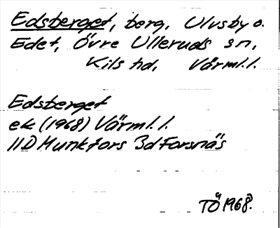 Bild på arkivkortet för arkivposten Edsberget