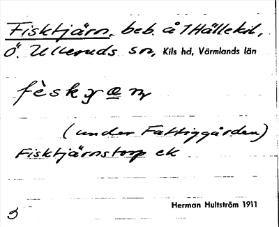 Bild på arkivkortet för arkivposten Fisktjärn