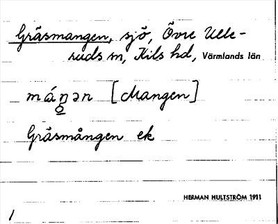 Bild på arkivkortet för arkivposten Gräsmangen