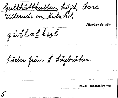 Bild på arkivkortet för arkivposten Gullhättkullen