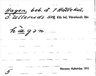 Bild på arkivkortet för arkivposten Hagen