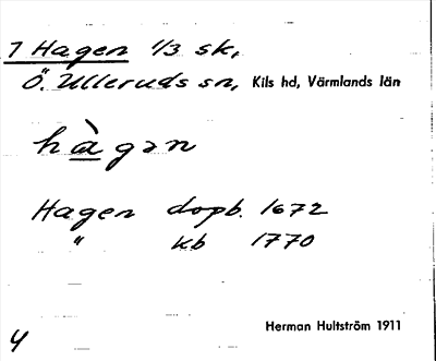 Bild på arkivkortet för arkivposten Hagen