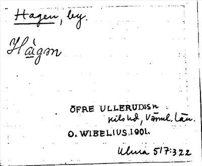 Bild på arkivkortet för arkivposten Hagen