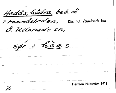 Bild på arkivkortet för arkivposten Hedås, Södra