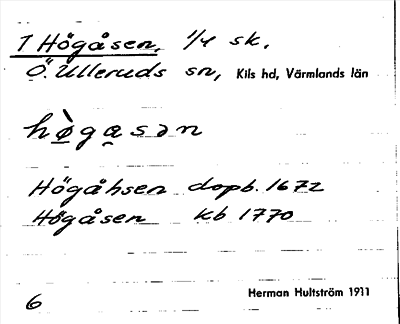 Bild på arkivkortet för arkivposten Högåsen