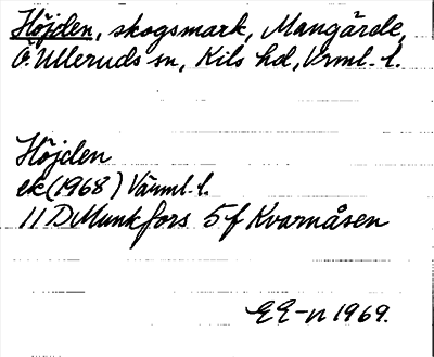 Bild på arkivkortet för arkivposten Höjden