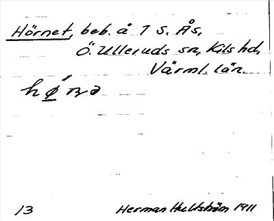 Bild på arkivkortet för arkivposten Hörnet