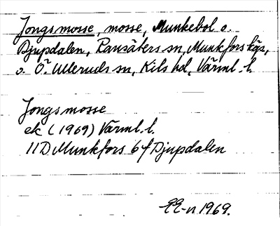 Bild på arkivkortet för arkivposten Jongsmosse