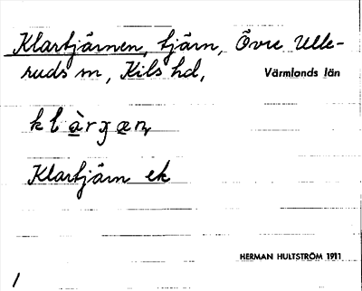 Bild på arkivkortet för arkivposten Klartjärnen