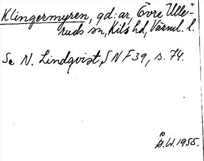 Bild på arkivkortet för arkivposten Klingermyren