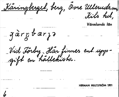 Bild på arkivkortet för arkivposten Käringberget