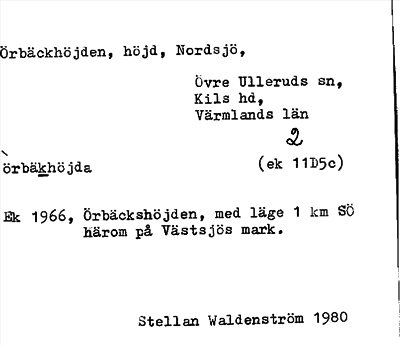 Bild på arkivkortet för arkivposten Örbäckhöjden