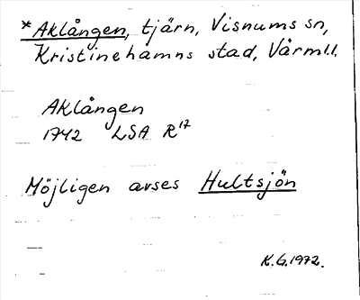 Bild på arkivkortet för arkivposten *Aklången