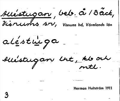 Bild på arkivkortet för arkivposten Alléstugan