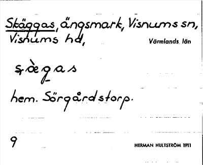 Bild på arkivkortet för arkivposten Skäggas