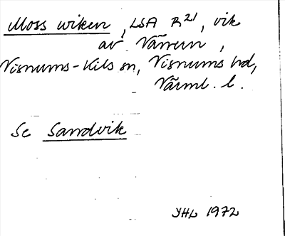Bild på arkivkortet för arkivposten Moss wiken, se Sandvik