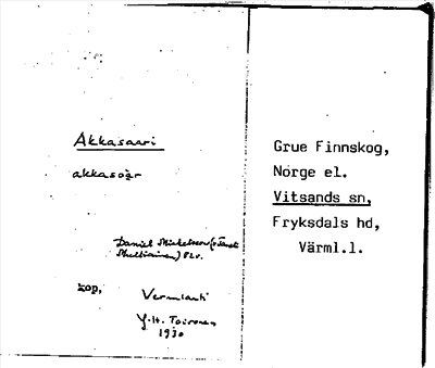 Bild på arkivkortet för arkivposten Akkasaari