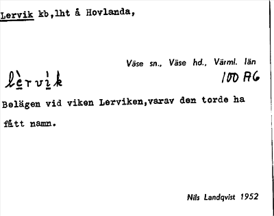 Bild på arkivkortet för arkivposten Lervik