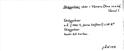Bild på arkivkortet för arkivposten Skäggskär